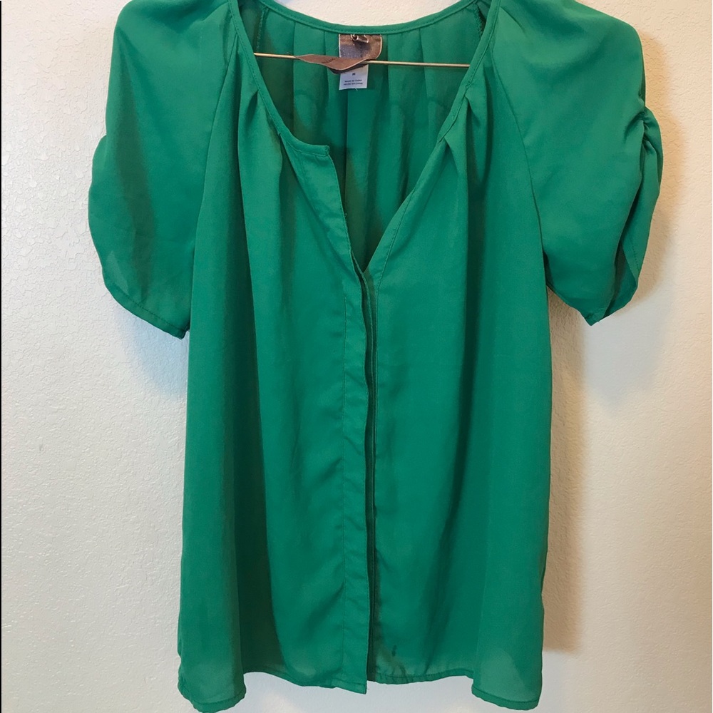 Green Blouse Moon Collection Blouse Top Medium